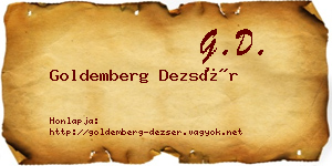 Goldemberg Dezsér névjegykártya